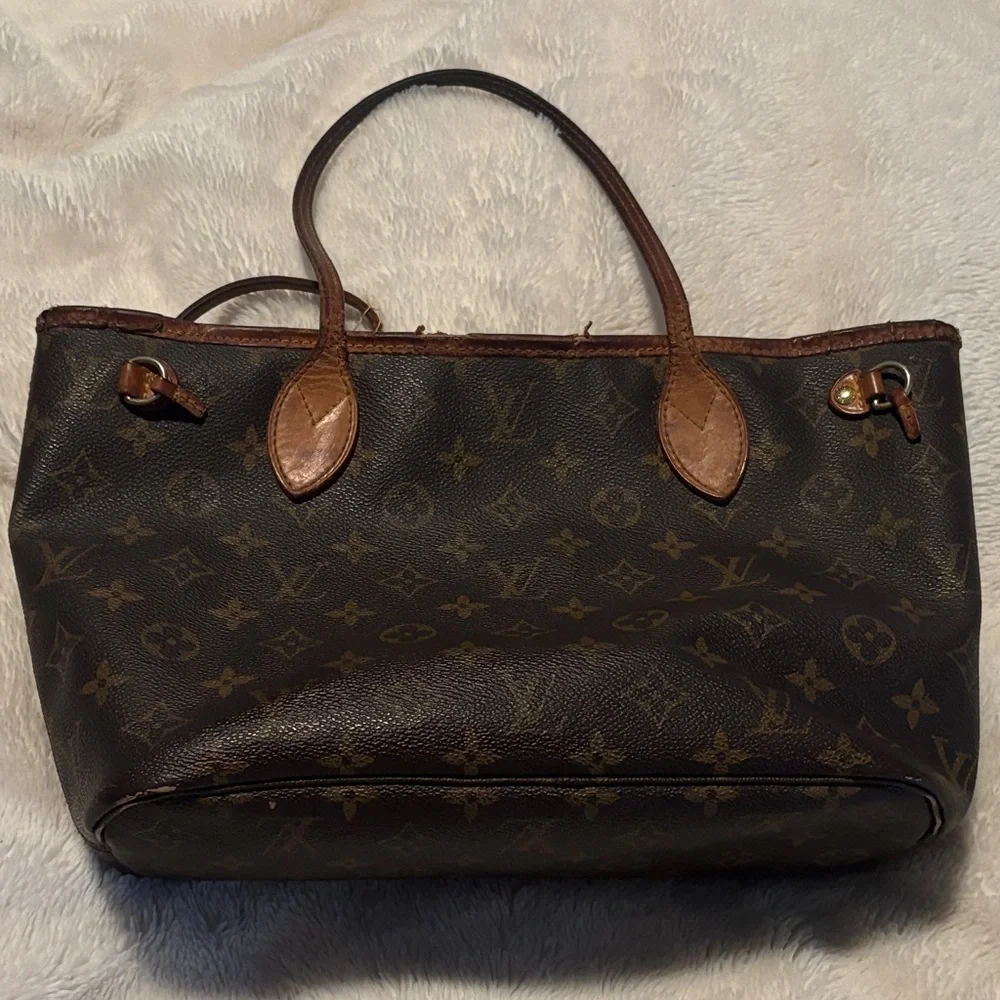 Louie Vuitton SD0048 LV Logo Neverfull MM Monogram Tote Authentic Designer Bag - Picture 14 of 17
